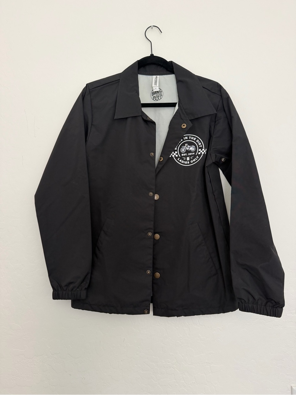 Babes in the Dirt Black Coach Windbreaker Jacket with Chest Logo